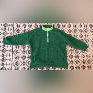 Aerie Green Sherpa Pullover
